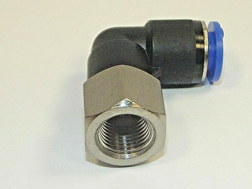 PNEUMAX Female Swivel Elbow Push Fit Bspp Threads, Swivel Elbow Metric Push in Fem BSPP