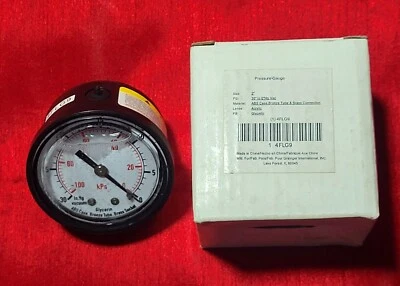 Pressure Gauge 4FLG9 2", 1/2" NPT, -30"-0"Hg Vac/-100-0kPa, Glycerin Fill - NEW - Image 1 of 4