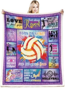 Volleyball Blanket,Volleyball Gifts for Teen Girls Throw 50X60, - Picture 1 of 7