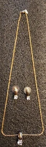  Zirkonia Anhänger und Ohrring Set Damen Modeschmuck Set - Bild 1 von 8