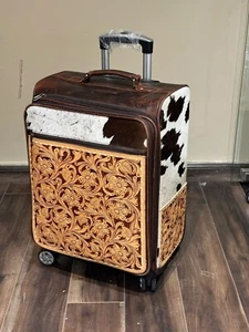 Suitcase Cowhide leather - Picture 1 of 2