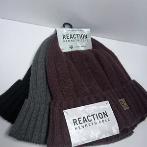Kenneth Cole Reaction Herren 3er Pack Beanie Mütze Set braun/grau/schwarz Einheitsgröße - Bild 1 von 9