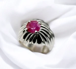Real Ruby Mens Womens Ring Silver 925 Yaqoot Woman Natural Ruby Yakut Band - Picture 1 of 3
