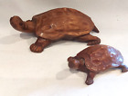 Vintage Carved Wooden Tortoise x 2
