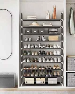 Shoe Rack Organizer Storage Pairs Shoes Shelves Space 10 Tier 50 Pairs Standing - Picture 1 of 7