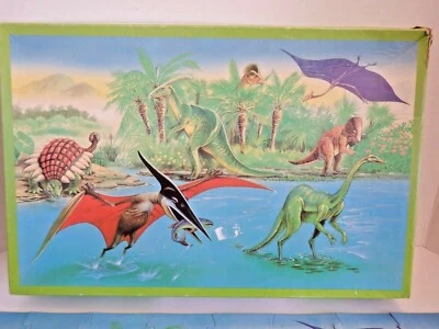 Vintage 1986 DINOSAURS 64 Piece Jigsaw Puzzle - Waddington Sanders - 17" X 11" - Image 1 of 4