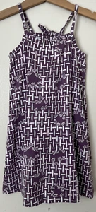 Vestido Hanna Andersson 90 2-3 Halter Púrpura con Enrejado Estampado Floral Usado en Excelente Condición - Imagen 1 de 9