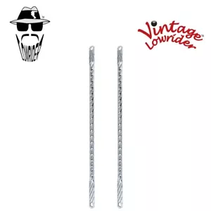 F&R VINTAGE LOWRIDER 22" LONG SQUARE TWISTED SPRING CHROME FORK BARS 26" BICYCLE - Picture 1 of 1
