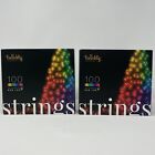 Lot Of 2 - Twinkly Strings App-controlled Led Christmas Lights 100 Rgb 26.2 Feet