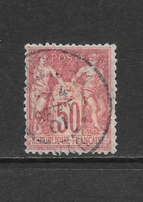 FRANCE SCOTT 107 USED FINE - 1898 50c CARMINE PEACE & COMMERCE ISSUE - Image 1 of 2