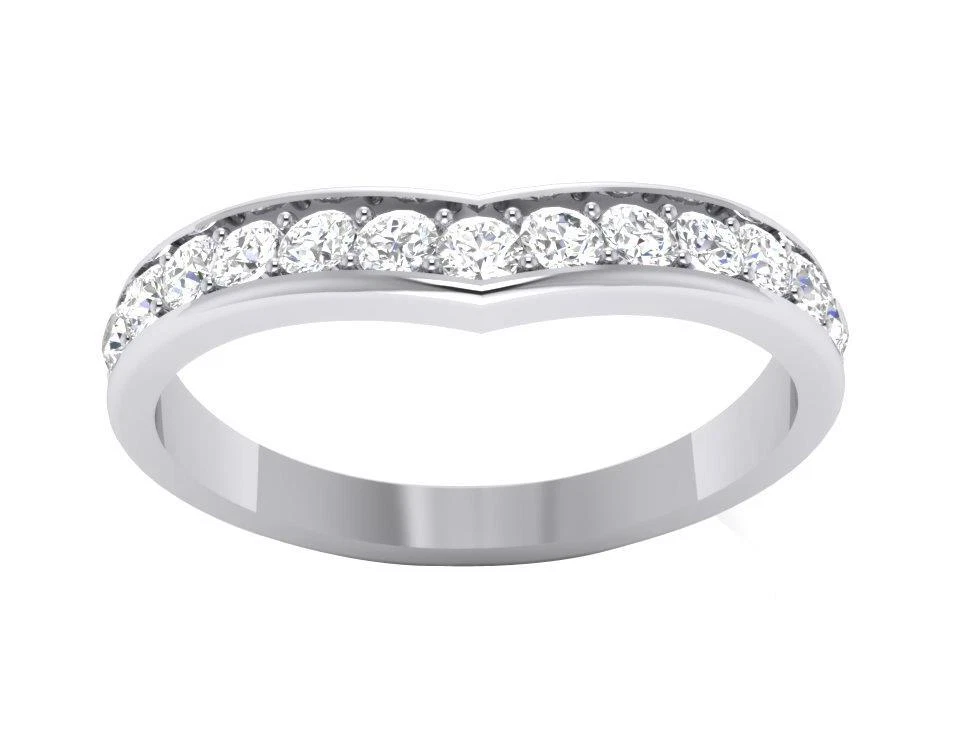 Engagement Wedding Ring VS1 F 0.50 Ct Natural Diamond Prong Set 14K White Gold - Image 1 of 1