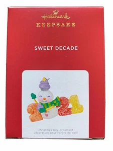 NIB SWEET DECADE 2021 Hallmark Keepsake Ornament 2nd in Series Snowman Candy - Picture 1 of 1