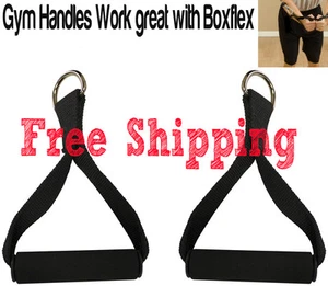 1PAIR GYM HANDLES - Universal Attachment Stirrup Home Bowflex Replacement Grips - Picture 1 of 1