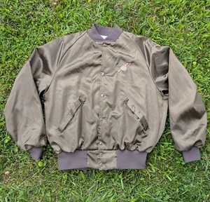 Vintage Pla-Jac Dunbrooke Satin Jacke, Herren Large - Braun, S&D Coffee Logo - Bild 1 von 10