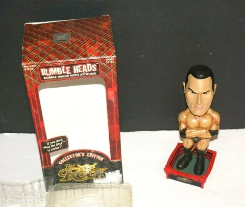 Rumble Heads The Rock Vintage 8" Collector's Edition Bobblehead with Box (2001) Cover