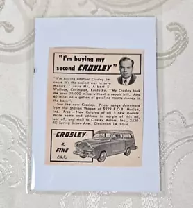 1949 Crosley advertisement "I am buying my second Crosley" 2 1/4" x 2 3/4" - Picture 1 of 3