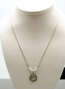 STERLING SILVER CARDANO CHAIN NECKLACE W DRAGONFLY PENDANT  18.25" #141 - Picture 1 of 3