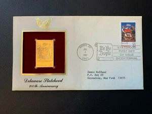 FDC Scott 2336 22K Gold Plated 1987 Delaware Statehood - Bild 1 von 1