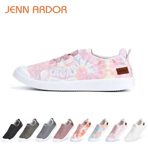 Womens Fashion Canvas Slip On Sneakers Loafers Shoes Comfort Casual Canvas Shoes - Picture 1 of 64