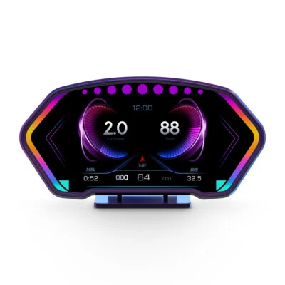 OBD Car HUD Gauge GPS Speedometer Digital LCD Head Up Display KMH Speed Compass - Image 1 of 4