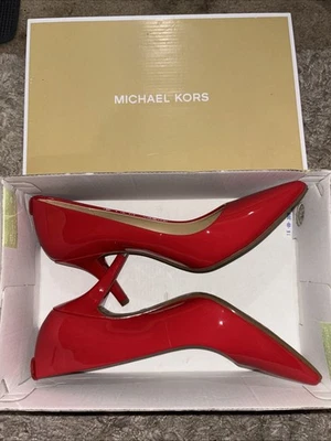 Michael Kors Women's Red High Heels Size 8 Brand New With Box Leather MK-Flex - Image 1 of 4