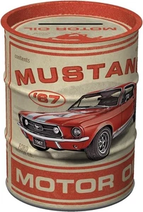 Vintage Style Retro Money Box Oil Barrel Shape Tin - FORD MUSTANG GT 1967 - Picture 1 of 3