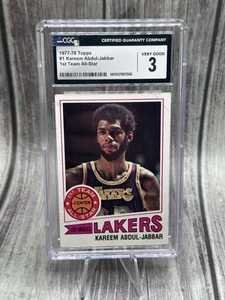 1977-78 Topps #1 Kareem Abdul-Jabbar 1st Team All-Star Green Back CGC 3 - Bild 1 von 10