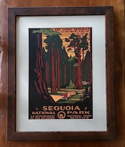 Sequoia Nationalpark Poster WPA-Stil individuell gerahmt 11 x 14 - Bild 1 von 3