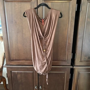 Event Brown Jersey Mini Bubble Hem Dress S - Picture 1 of 7