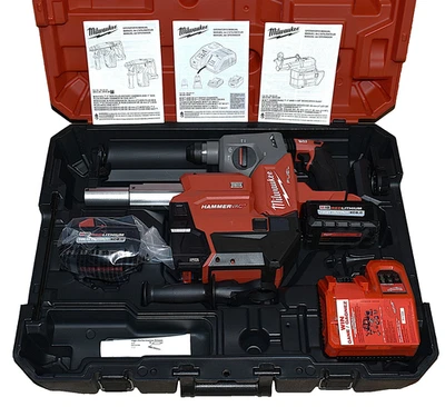 Milwaukee M18 Fuel SDS Plus Rotary Hammer Drill Kit - Red (2912-22DE) 1" SDS NEW - Image 1 of 4