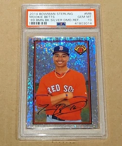 2014 Bowman Sterling '89 Silver Diamond Refractor Mookie Betts Rookie PSA 10 - Picture 1 of 2