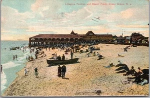 Postal de Ocean Grove, Nueva Jersey "PABELLÓN LILAGORE y frente a la playa" 1909 Cancelar - Imagen 1 de 2