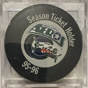 HOUSTON AEROS HOCKEY PUCK, DAUERKARTENHALTER 96-97, 2. TOUR OF DUTY, NEU - Bild 1 von 2