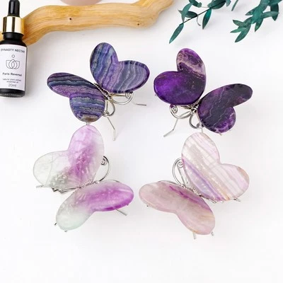 Regenbogen Fluorit Kristall Schmetterling - Bild 1 von 4