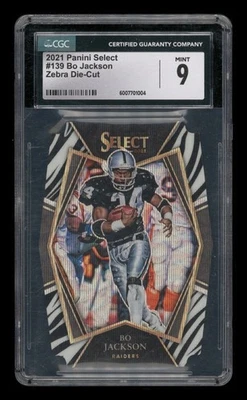 Panini Select Zebra 2021 troquelado: #139 Bo Jackson CGC 9 como nuevo Foto 1 de 3