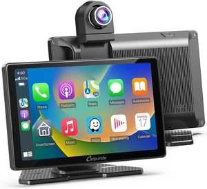 Carpuride W703 Portable Wireless Carplay & Android Auto with Dash Cam-7" HD IPS - Picture 1 of 8