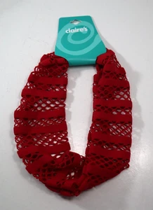 WTOP Red Net stretch Head wrap headband Claire's Hair Accessory - Picture 1 of 3