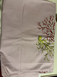 4 Yards Pink Coral Print Cotton Sateen Fabric - 54 Inches Wide. - Picture 1 of 3