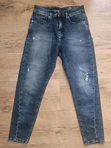 Jeans Diesel Denim Candy-Ne Toppe Distrutte Elasticizzato Slouchy Blu W23"L25" - Foto 1 di 6