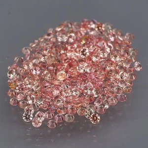 Corte diamante redondo 1,3 mm. Zafiro champán natural Songea, África 250 piezas/3,21 quilates - Imagen 1 de 6