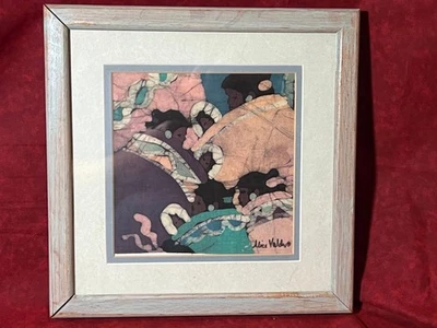 Batik de tela vintage Alice Valdez arte de mujer nativa americana niños durmiendo Foto 1 de 4