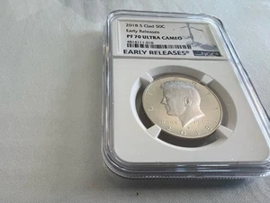 2018-S CLAD KENNEDY HALF DOLLAR EARLY RELEASE NGC PF70 U.C. BLUE LABEL "TOP POP" - Bild 1 von 4