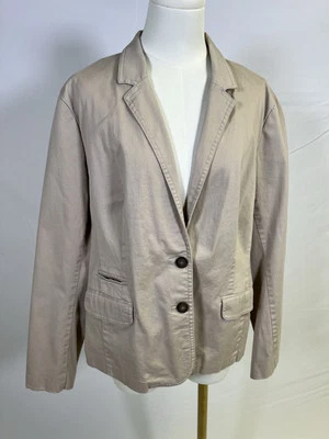 Women’s Stretch Cotton Blazer  Size XL Croft & Barrow Beige 2 button front - Image 1 of 4