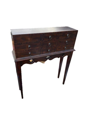 Maitland Smith 9 Drawer Wooden Console Table - Image 1 of 4