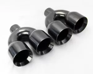 Dual 4" Quad Staggered Titanium Exhaust Tips Fits Subaru WRX & Sti 07-16 - Picture 1 of 3