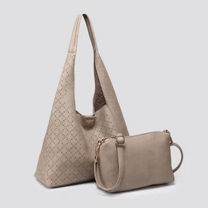 Women Vegan Shoulder Bag Soft Patterned Leather Purse Inside Shopper Hobo Bag - Picture 1 of 22