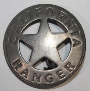 CALIFORNIA RANGER Badge - Collectable West Western Silver Badge ( REPRODUCTION) - Picture 1 of 4