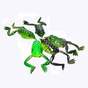 5Pcs Topwater Rubber Frog Fishing Lures Life-Like Frog Bait Hook 6cm 16g W/ Box - Picture 1 of 5
