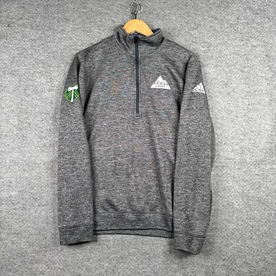 Adidas Portland Timber Sweater Mens Medium Grey Pullover 1/4 Zip Team Issue MLS - Image 1 of 4