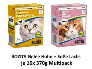 Bozita Häppchen Gelee mit Huhn und Soße Lachs Multipack | 32x 370g Katzenfutter - Bild 1 von 1